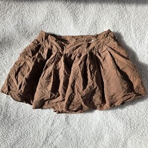 Dazzlin Japanese brand pleated brown shorts with button detail